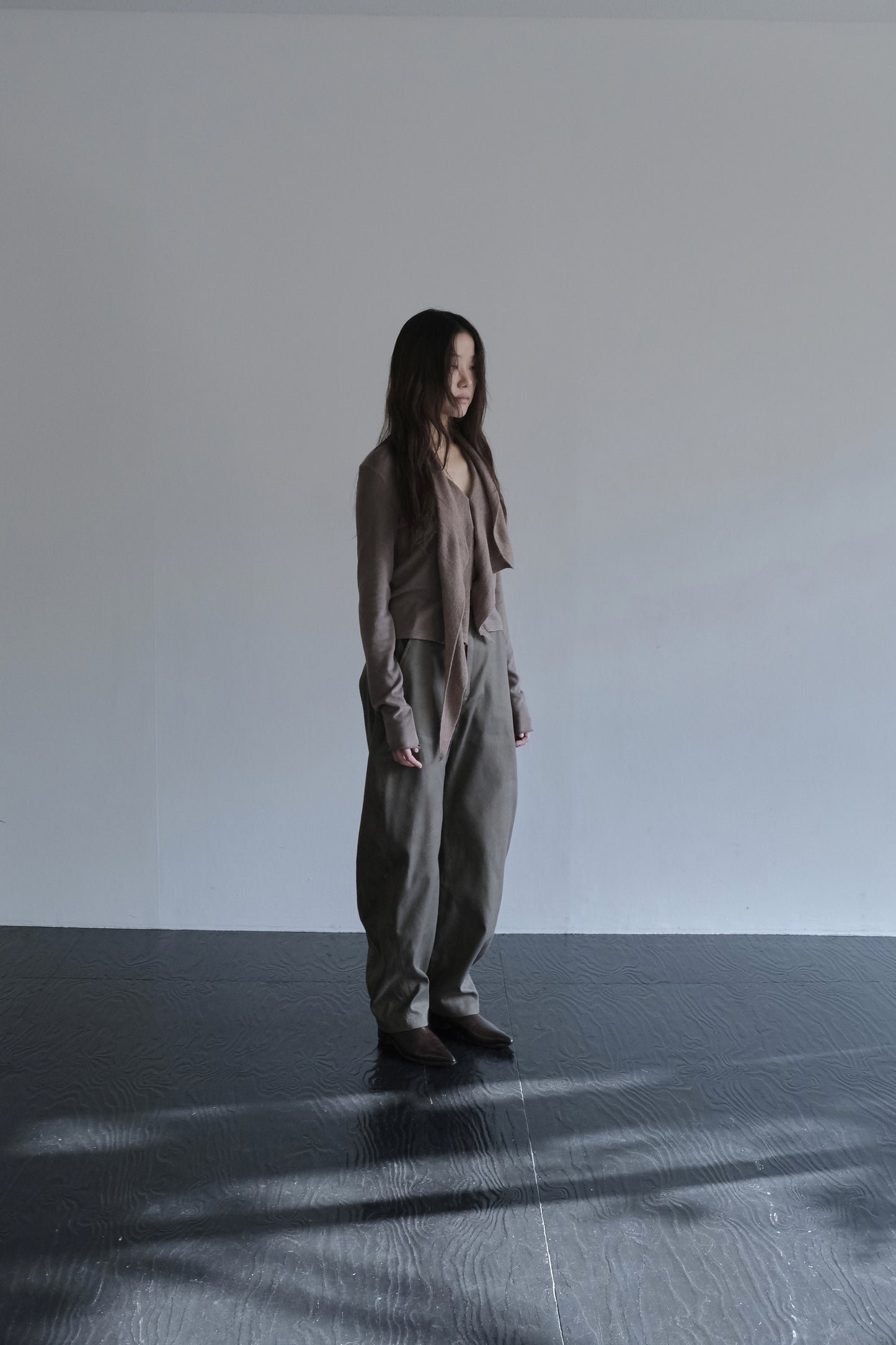 DRAPE 013 'Cascade Knit Collar Cardigan'