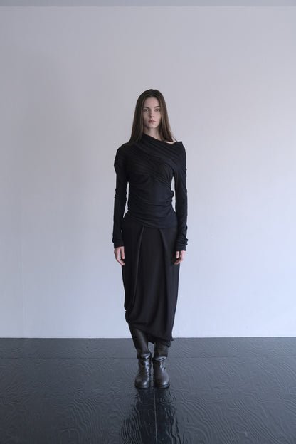 DRAPE 012 'Soft Folds Rib Skirt'