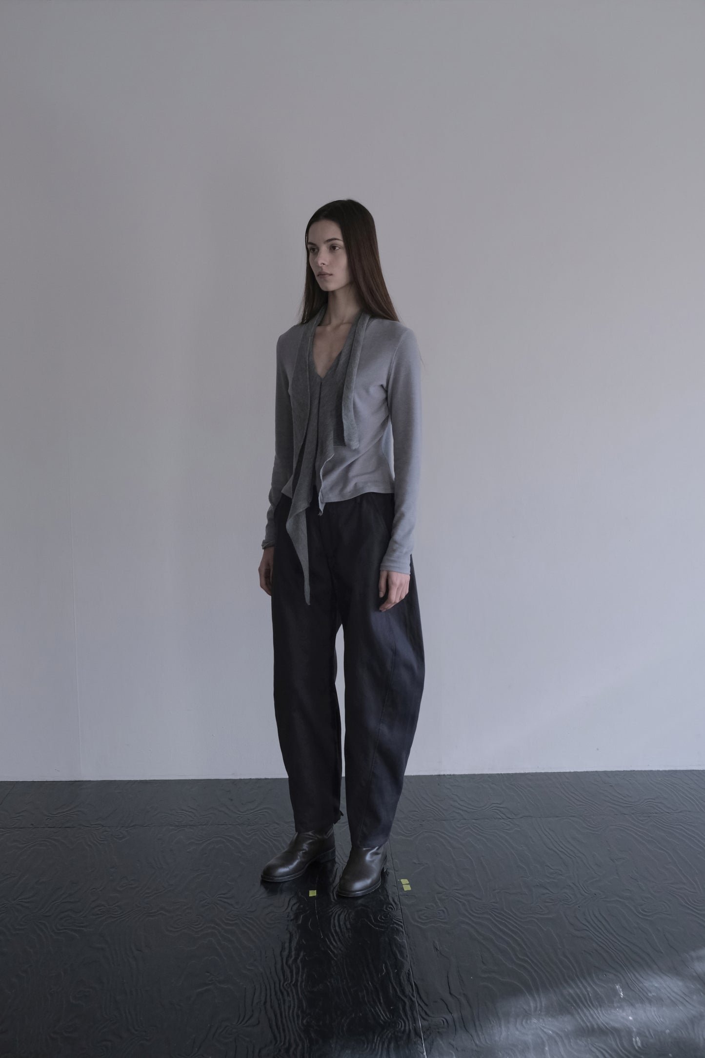 DRAPE 013 'Cascade Knit Collar Cardigan'