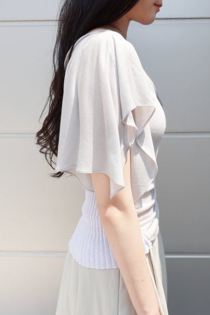 RIB 005 'Dancing Sleeves Back knit Jersey Top'