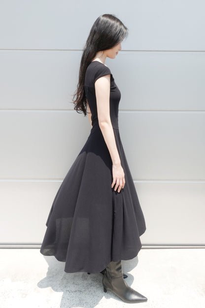 DRAPE 008 'Boudoir Layered Button Dress'