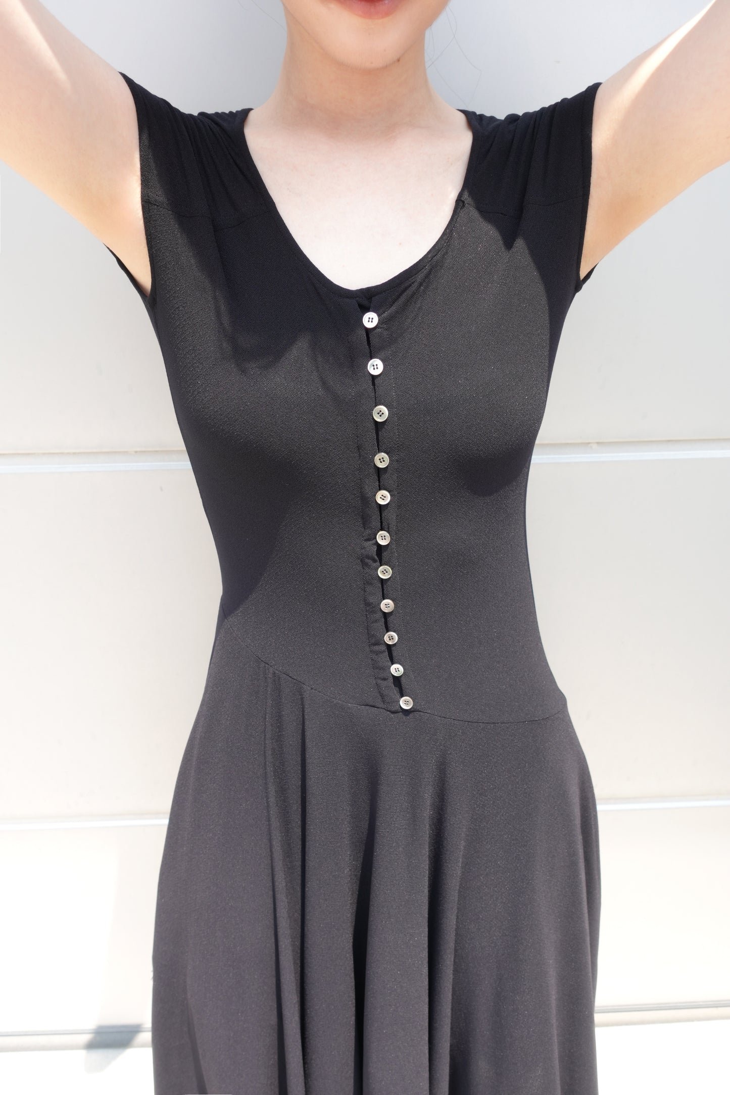 DRAPE 008 'Boudoir Layered Button Dress'