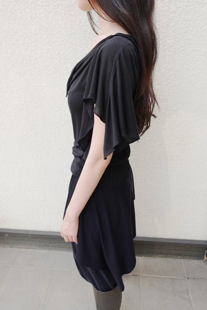 RIB 005 'Dancing Sleeves Back knit Jersey Top'