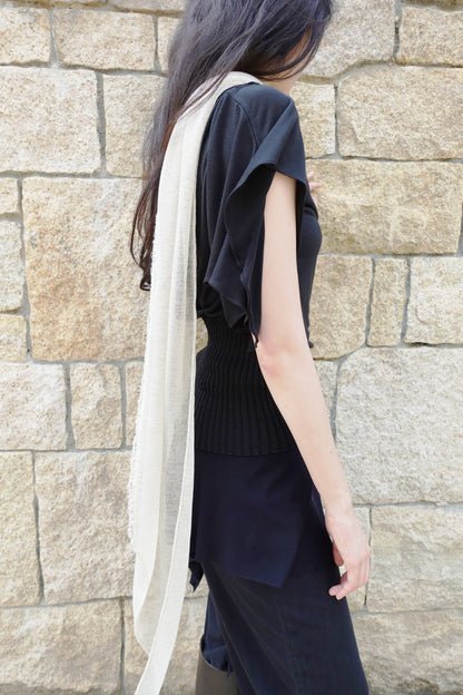 RIB 005 'Dancing Sleeves Back knit Jersey Top'