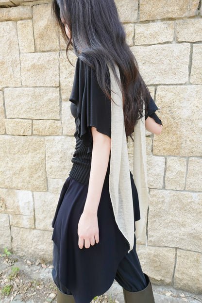 RIB 005 'Dancing Sleeves Back knit Jersey Top'