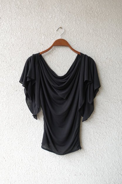 RIB 005 'Dancing Sleeves Back knit Jersey Top'