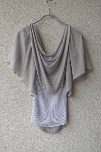 RIB 005 'Dancing Sleeves Back knit Jersey Top'
